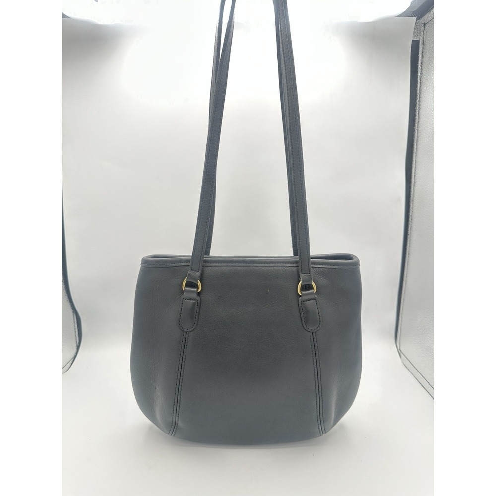Coach Handbag Vintage Black Leather "Medium Framed Pouch" 9996